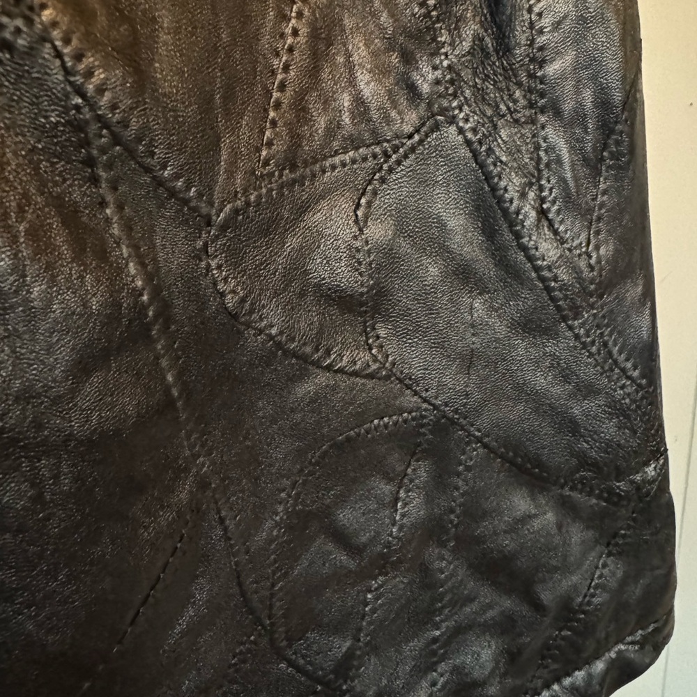 Leather Patchwork Skirt - image 3
